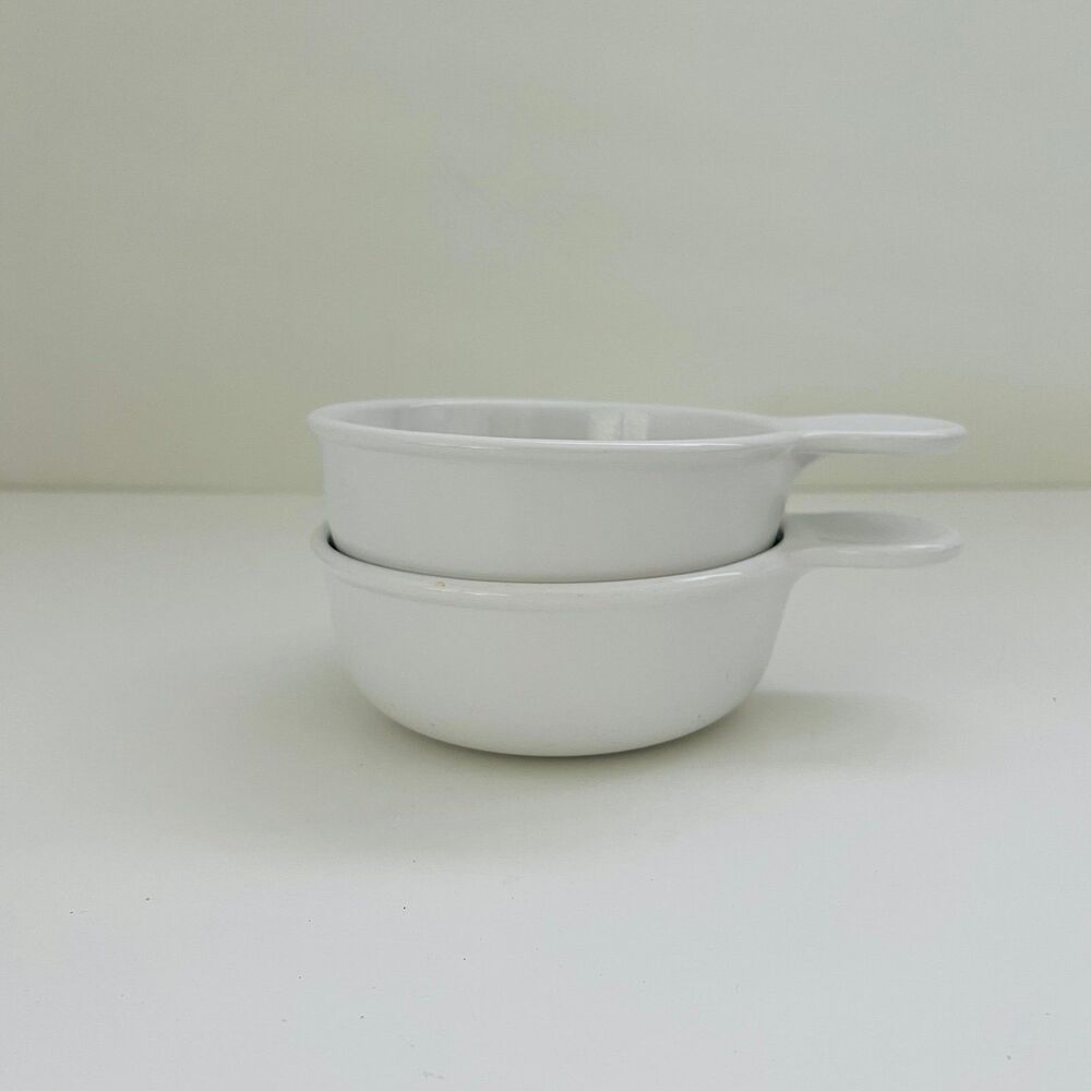 CORNINGWARE French White Grab-It P-150-B Handled Bowls 15 oz, Set of 2